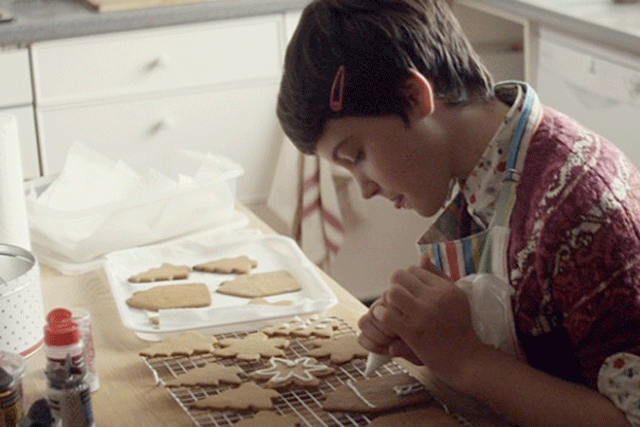 Waitrose: ad features a young girl struggling to bake for her school's Christmas fair