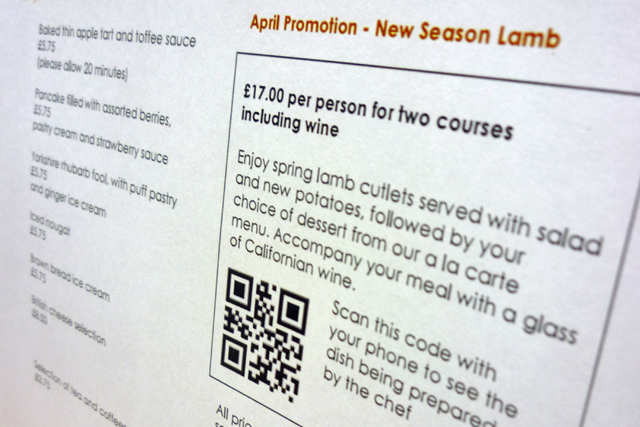 Radisson Edwardian: introduces QR to menus