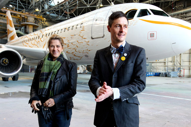 Tracey Emin and Pascal Anson: with BA's Dove (picture credit: Nick Morrish)