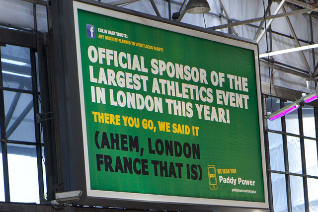 Paddy Power: King's Cross station billboard