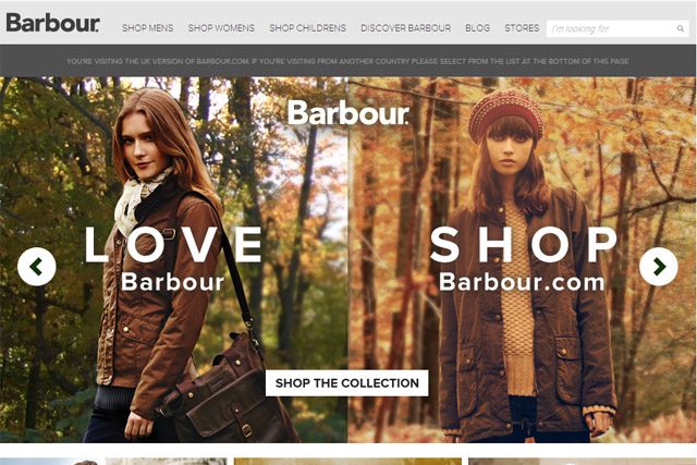 Barbour: launches ecommerce site