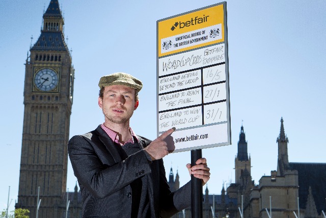 Betfair: sets uo its stall outside parliament
