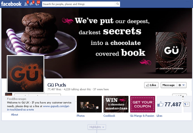 Gu Facebook page: competition for a masterclass