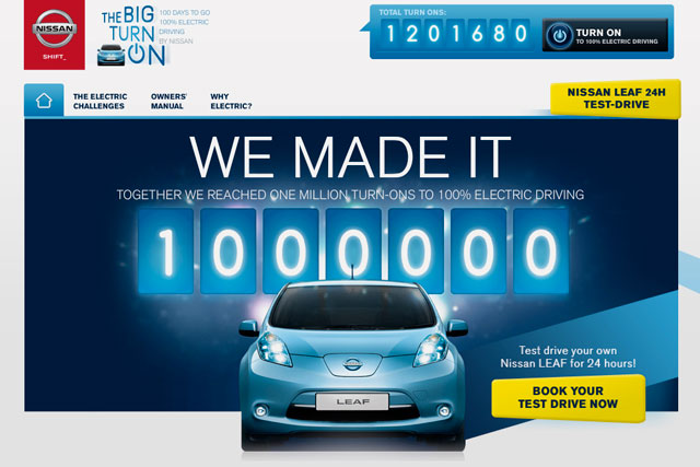 Nissan: recent social media activity included ‘the big turn on’