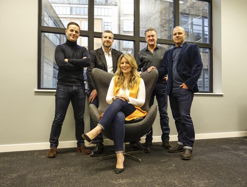 Atomic London: Dedman (front, centre) joins Richard Hall, Jon Goulding, Nick Fox and Guy Bradbury