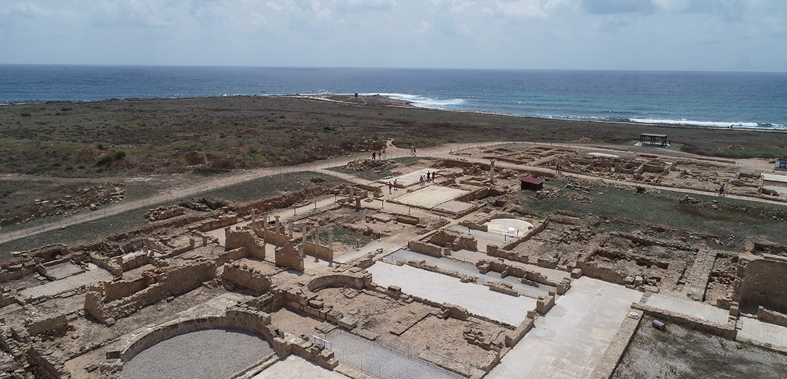 General view of the southwest part of the Villa of
Theseus and House of Orpheus closer to the sea.
CIMS (Carleton Immersive Media Studio) for the
GCI, 2018. Courtesy of the J. Paul Getty Trust