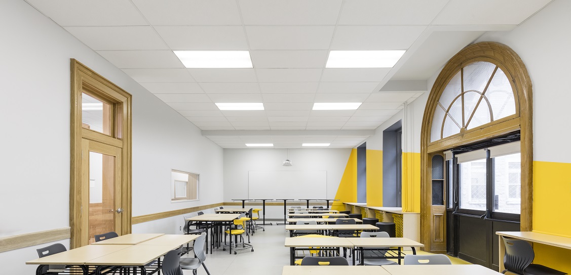 Taktik Design created the interior of Collège Sainte-Anne. Picture: Maxime Brouillet