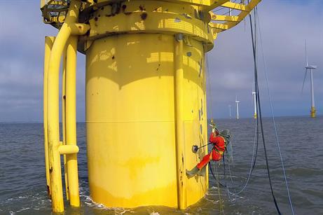 Rope access specialists Abfad refurbished monopile foundations at the 60MW Scroby Sands project