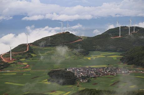 The 49.5MW Baishanmu wind project, 3,500-3,800 metres above sea level, Yunnan Province, China. It uses 1.5MW turbines