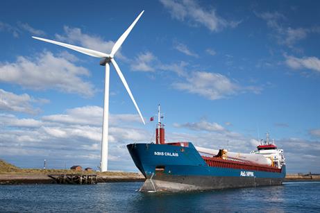 The 78-metre blade passes a Senvion 3.4MW turbine, using a 50.8-metre blade