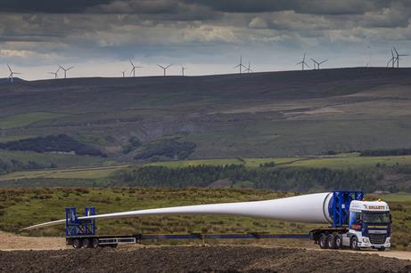 Collett Transport delivered 33 blades for the 11 Senvion 3.4MW turbine