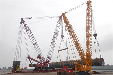 The terminal is responsible for storing 75 of the 150 monopile foundations, which will support the Siemens 4MW turbines
