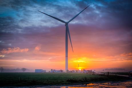 The turbine has a total height of 195 metres