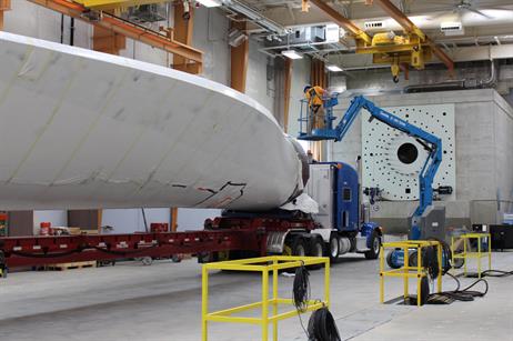 The blade will be tested at the Advanced Structures and Composites Centre