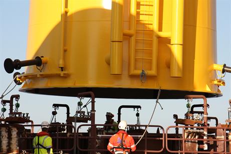 Construction is underway at Vattenfall's 288MW Sandbank offshore project