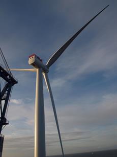 This is the first of 35 turbines set to be installed on the project