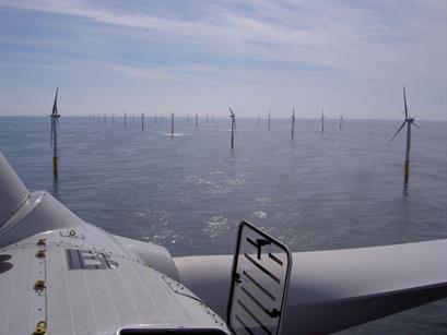 View from a Vestas V90-3.0MW at the 195MW Belwind project, Belgium