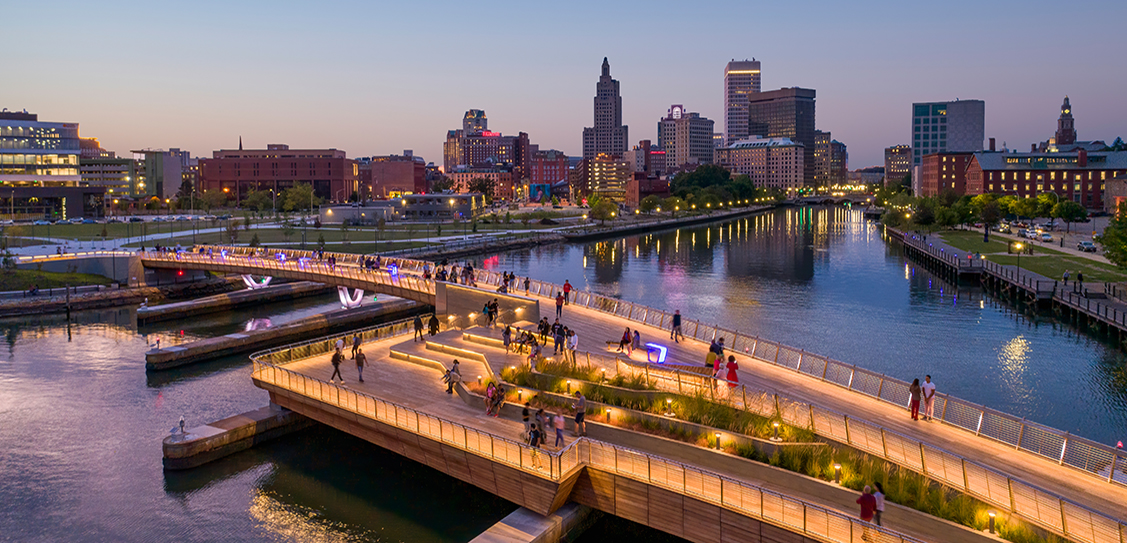 Providence highway repurposed into a new pedestrian bridge in Old Rhode Island