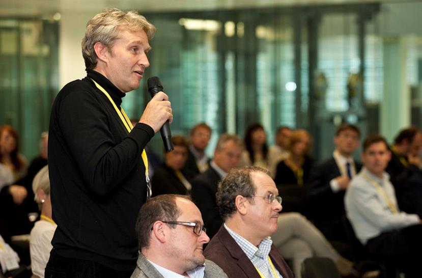 Keith Williams asks the panel a question during the Q&A