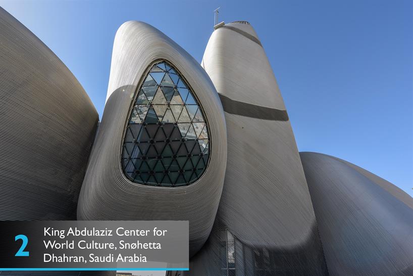 <a href="http://www.worldarchitecturenews.com/project/2017/27405/sn-hetta/king-abdulaziz-centre-for-world-culture-in-dhahran.html" target="_blank">King Abdulaziz Centre for World Culture, Snøhetta</a>