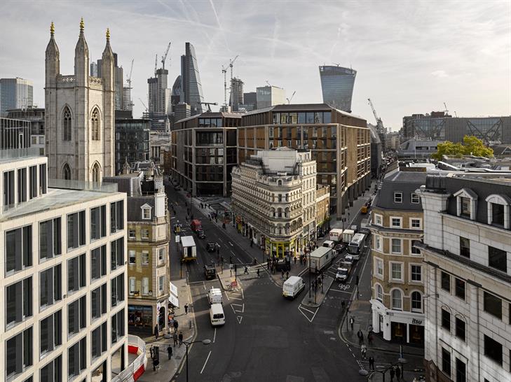 Bloomberg Arcade, a pedestrianised dining arcade. Credit_ James Newton