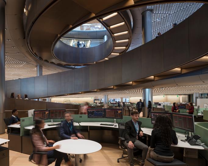 Works spaces below the triple helix ramp. Credit_ James Newton