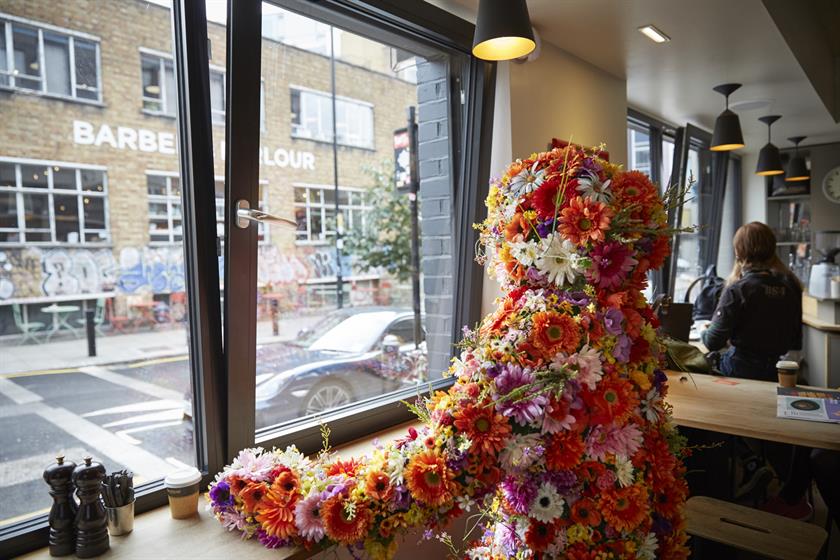 EasyJet's flowerman experiences the joys of Shoreditch.... 