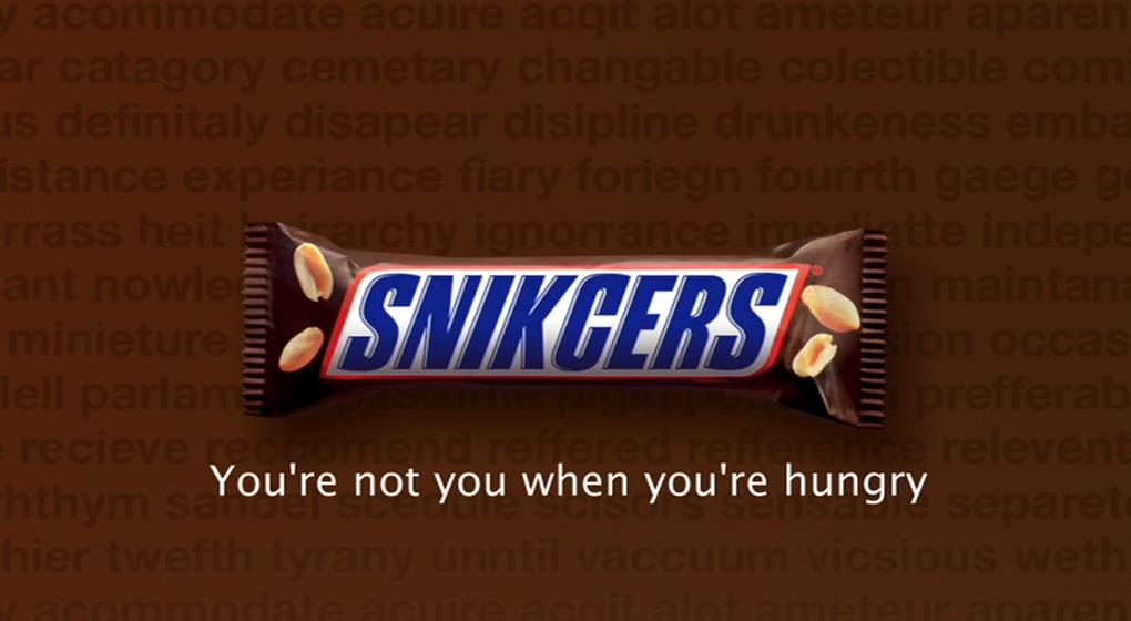 10. Snickers, ‘you’re not you when you’re hungry’