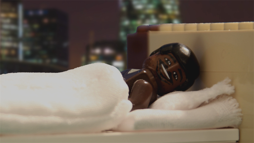 Lego Lenny Henry in the version of a Premier Inn ad