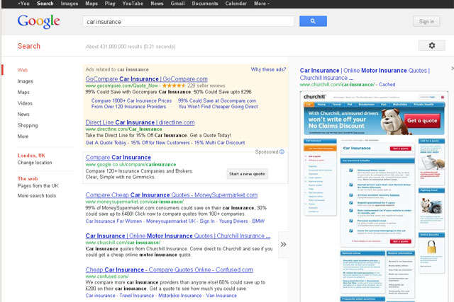 Google moves into car insurance comparison | Campaign US