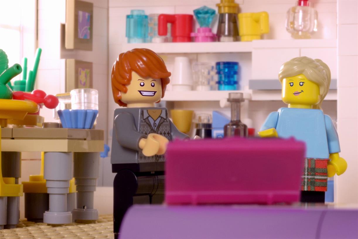 Lego breaks the mould in ad takeover cups filled with a mini lego coloring