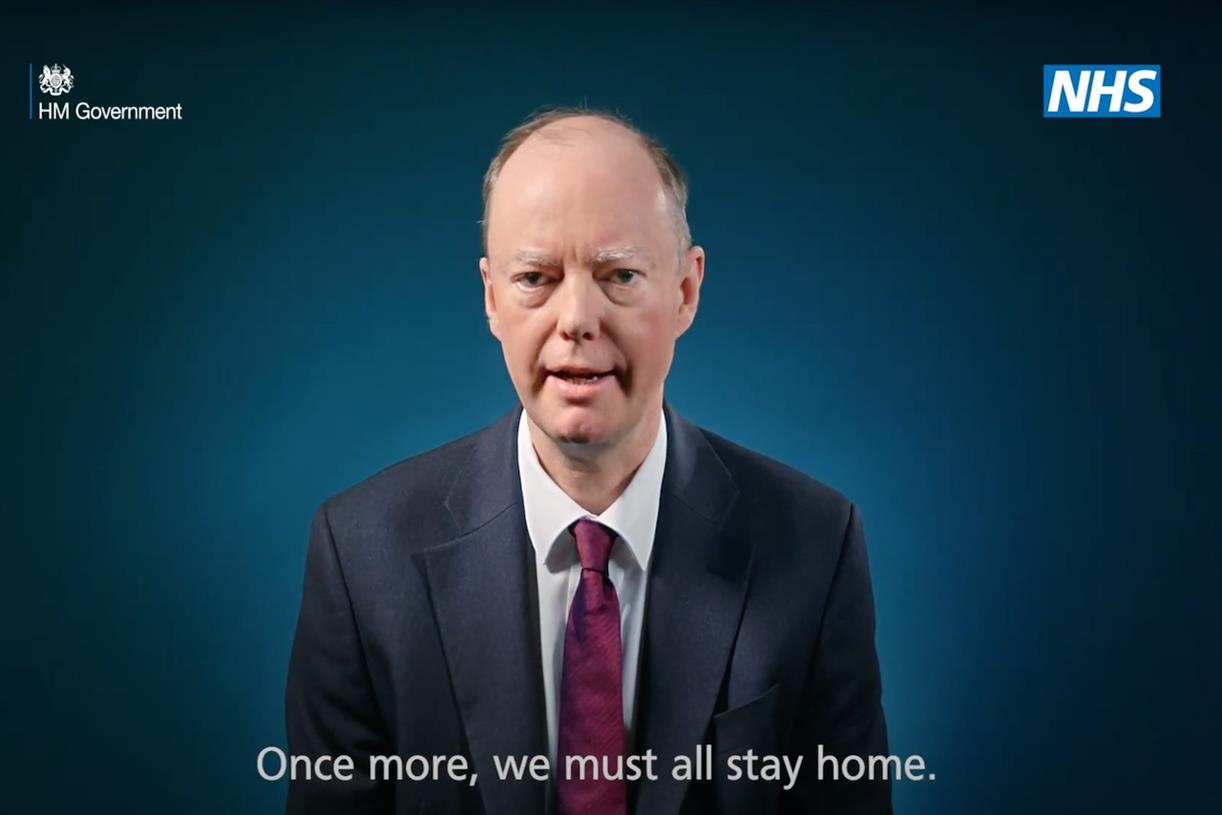 Government brings back Chris Whitty to deliver ‘Stay home’ TV message