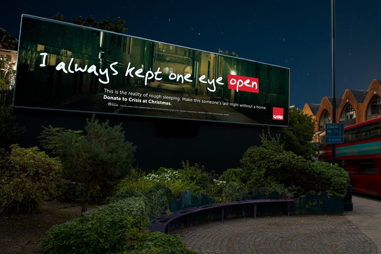 Crisis uses homeless people’s words in OOH Christmas campaign