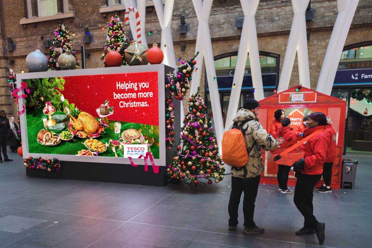 Tesco brings 'Become more Christmas' cheer to London commuters