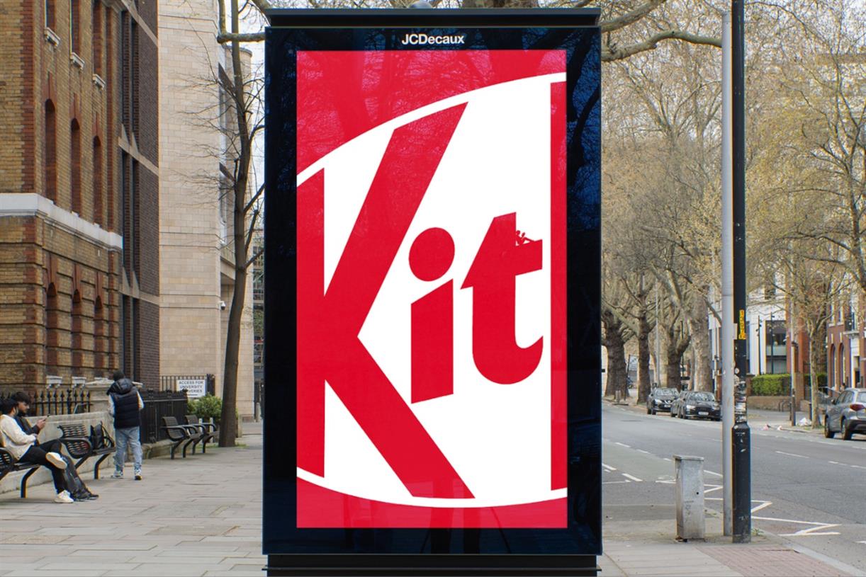 KitKat outdoor ads put people taking breaks into logo