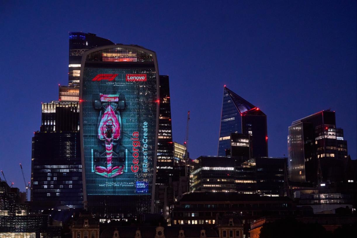 Lenovo and F1 brand activation showcases fan-designed cars in centre of London