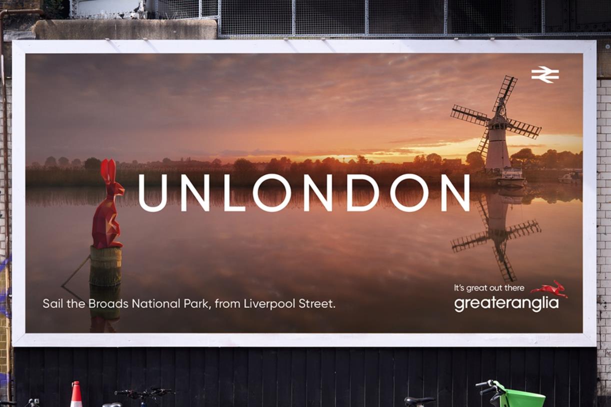 Greater Anglia ad reframes train travel as antidote to London life