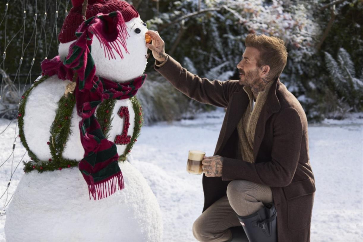 Nespresso brings snowman and David Beckham together for Christmas