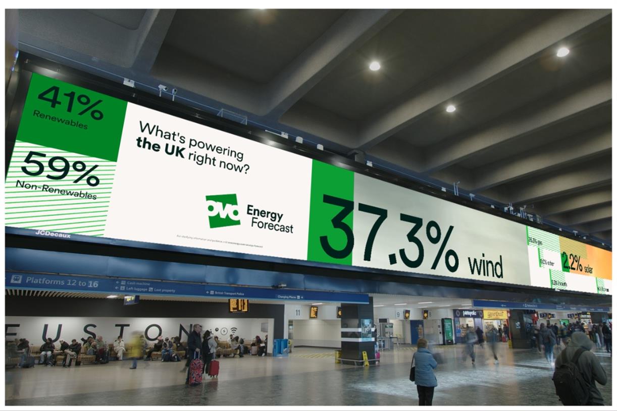 Ovo displays UK energy usage in real time on Europe’s largest digital billboard