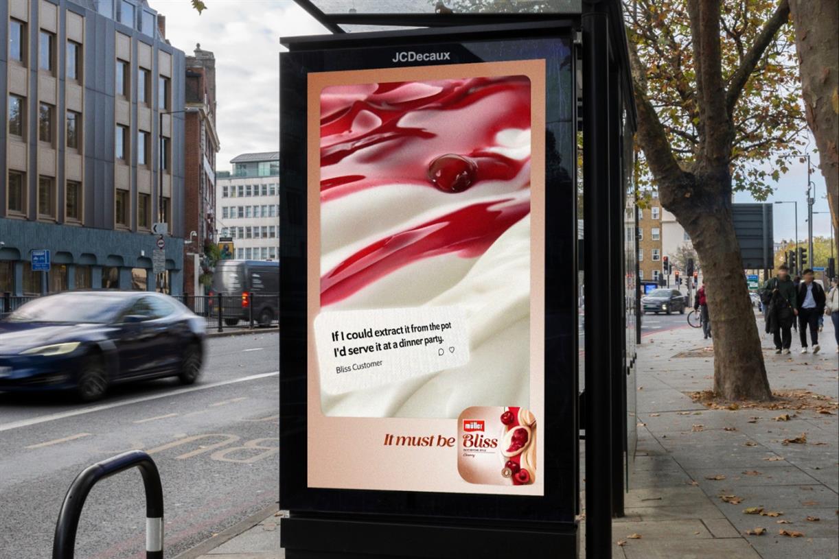 Müller's Bliss spot pairs 'luxurious' dessert shots with humorous customer reviews
