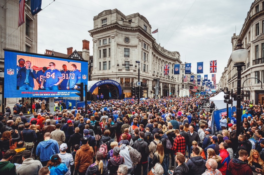 Jacksonville Jaguars cheerleaders perform at NFL on Regent Street