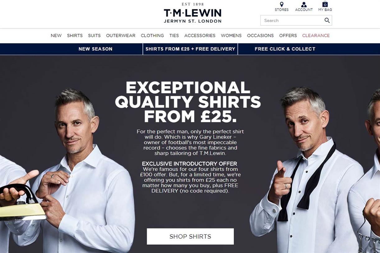 TM Lewin revealed as mystery brand behind shirtless Lineker