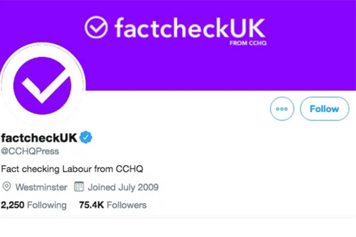 Twitter will not suspend Tories for posing as neutral fact-checkers