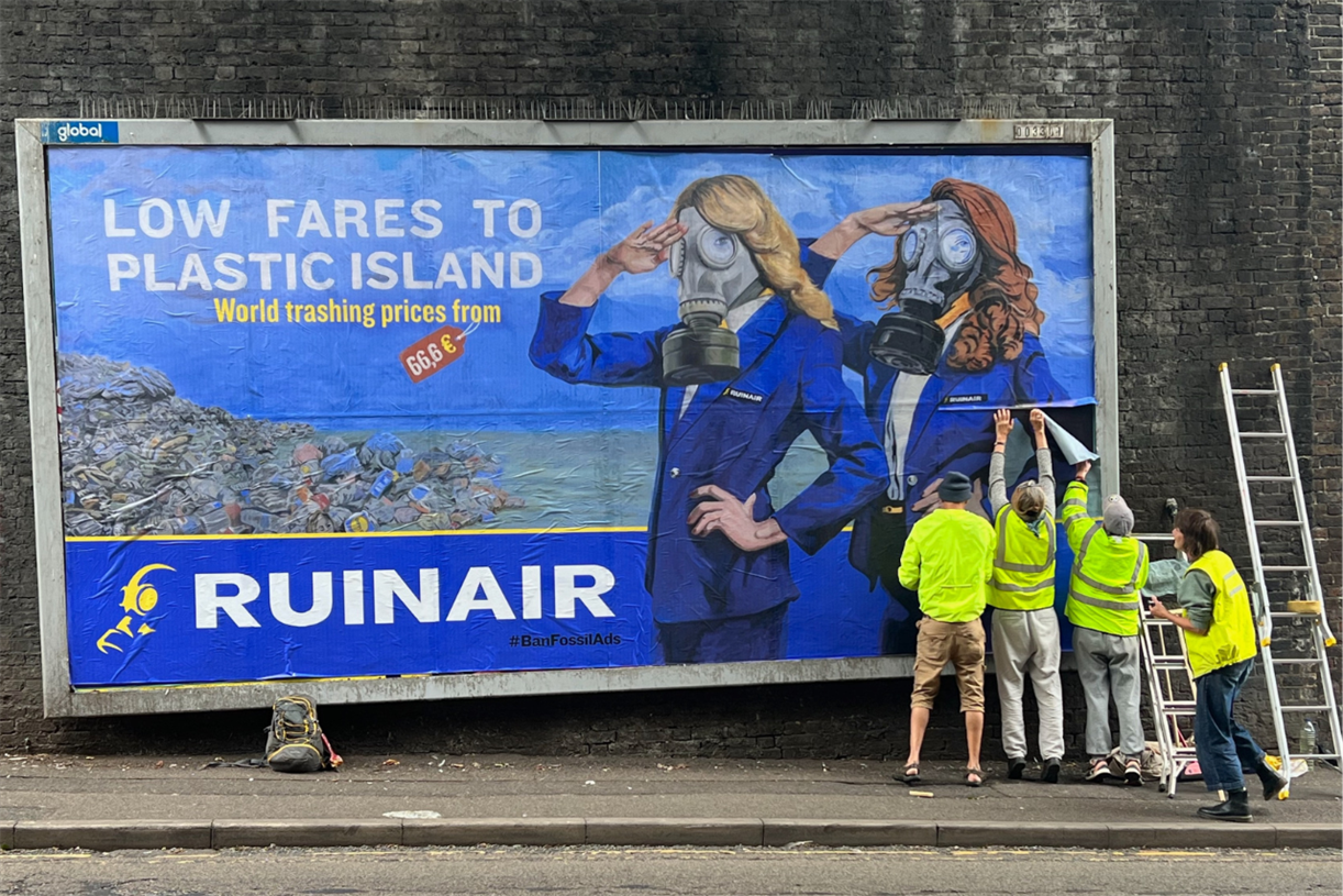 Brandalism hijacks billboards to criticise airline ads in climate protest