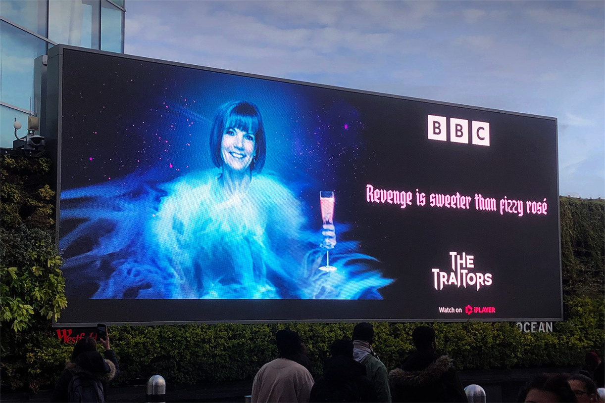 BBC billboard raises Traitors' icon Diane from the dead