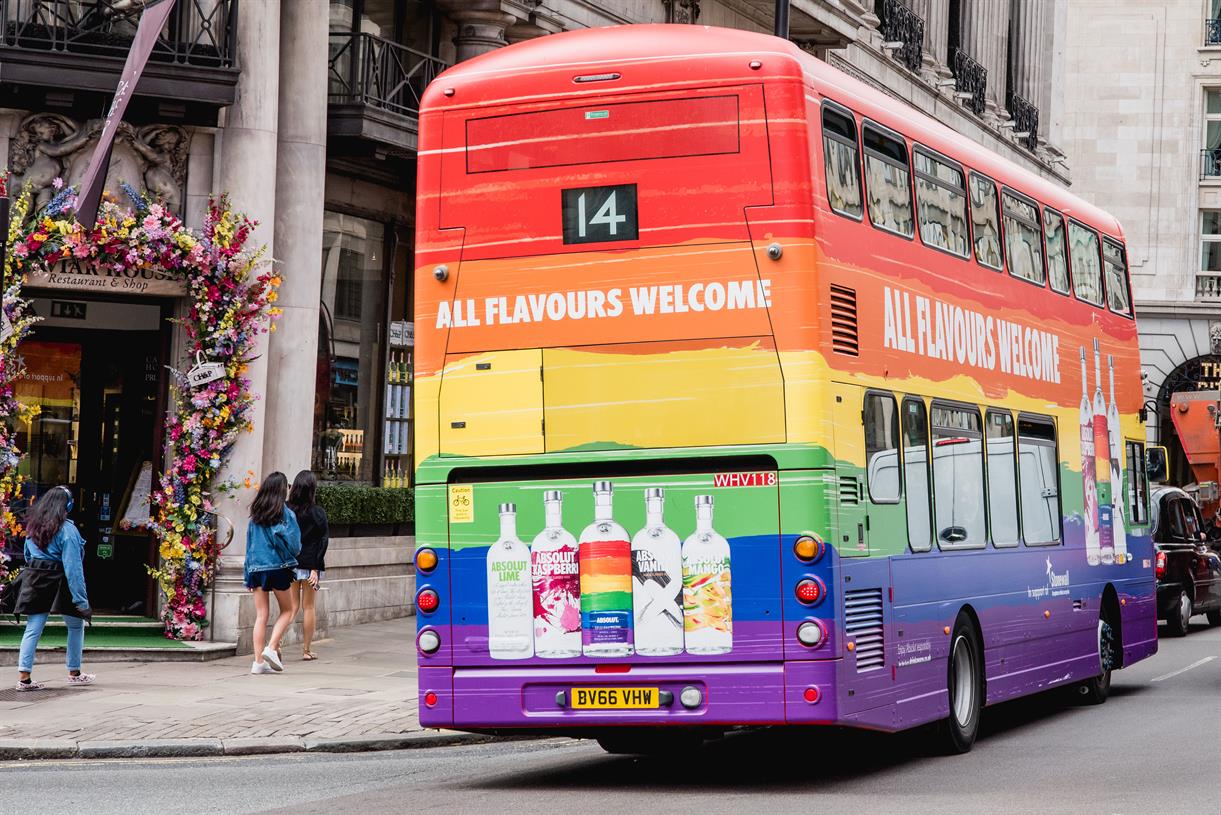 Absolut wraps London buses in rainbow print for LGBTQ support