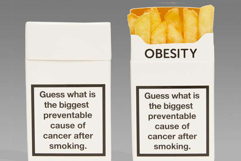 Image result for obesity advert chips in a cigarette packet