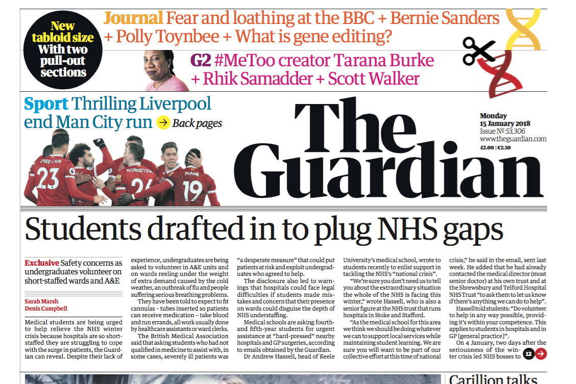 Guardian Unveils New Tabloid Format - roblox bbc news id