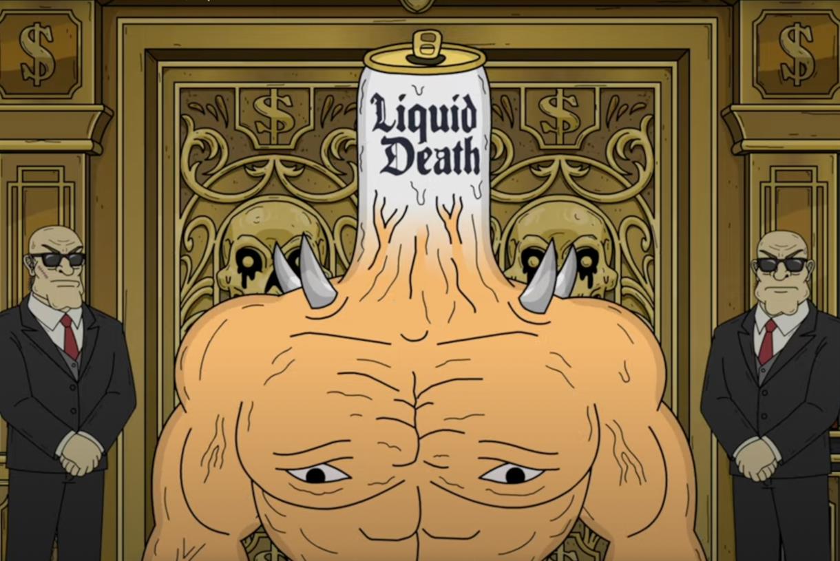 Liquid Death viral ad promotes brand via decapitation and disembowelling