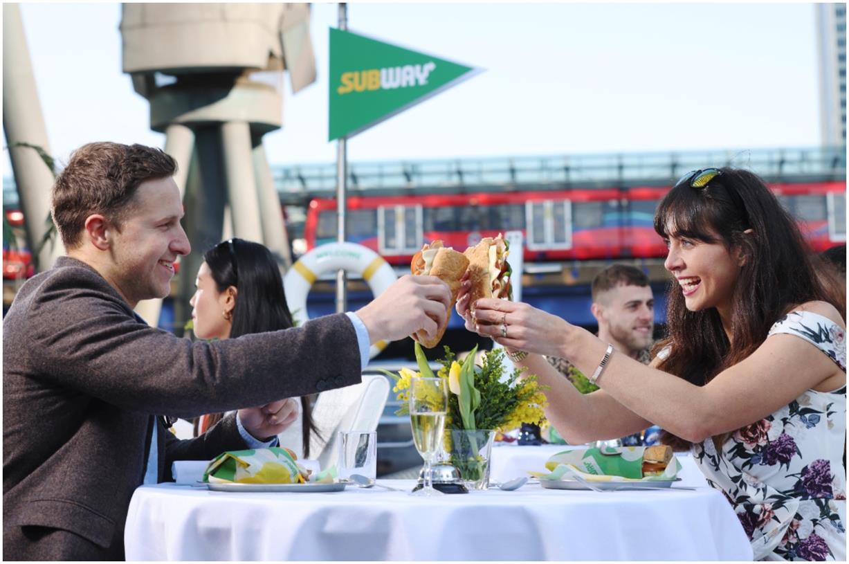Subway offers silver service aboard yacht pop-up